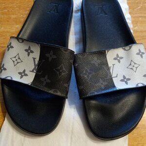 AUTHENTIC Louis Vuitton Waterfront Split Monogram Men's Slides Mule Sandals